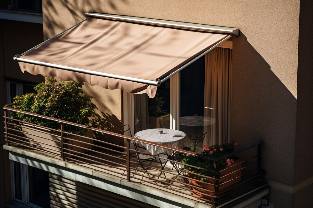 סוכך מסך אנכי כפתרון הצללה למרפסת קטנה בדירה עירונית